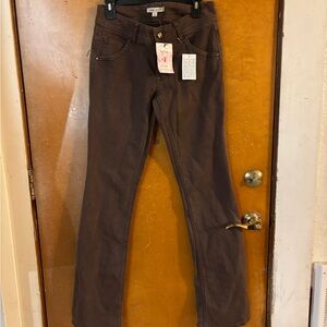 CAbi brown straight leg jeans. Size 4 Tall